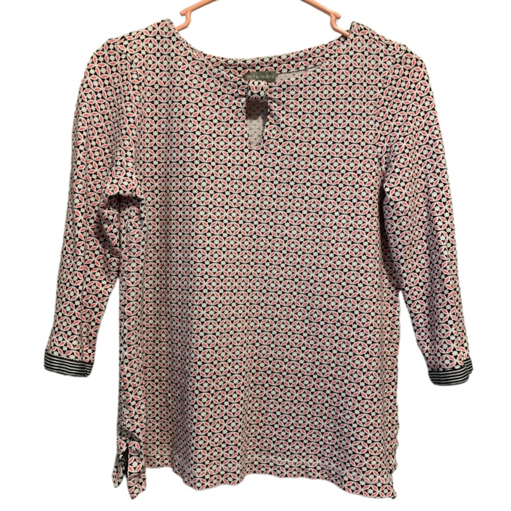 🍄 Talbots Keyhole Pattern Sweater Three Quarter Sleeves - Petite M Office
